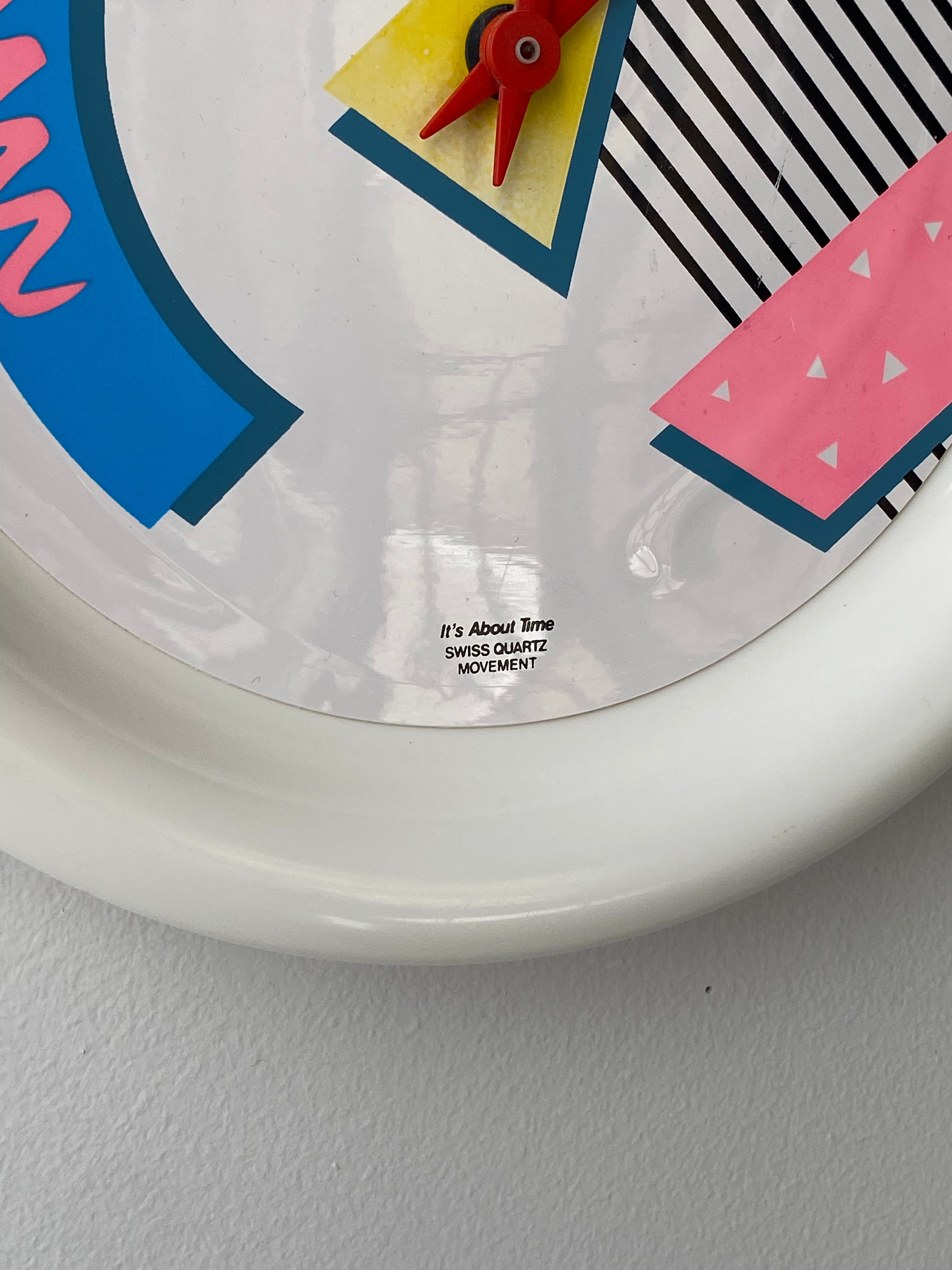 1990s IKEA "It's About Time" Memphis Style Wall Clock