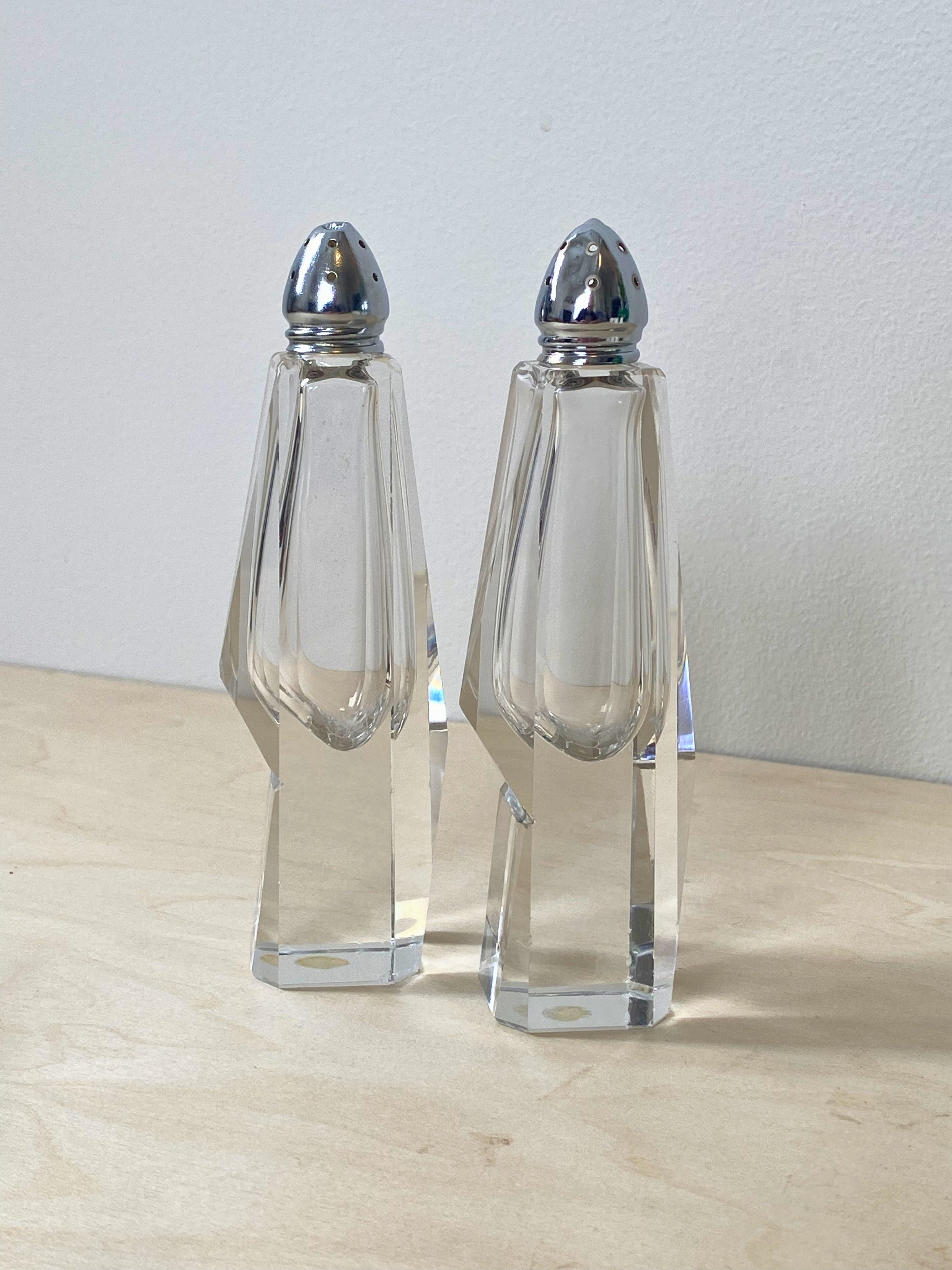 Art Deco Crystal Salt-and-Pepper Shakers