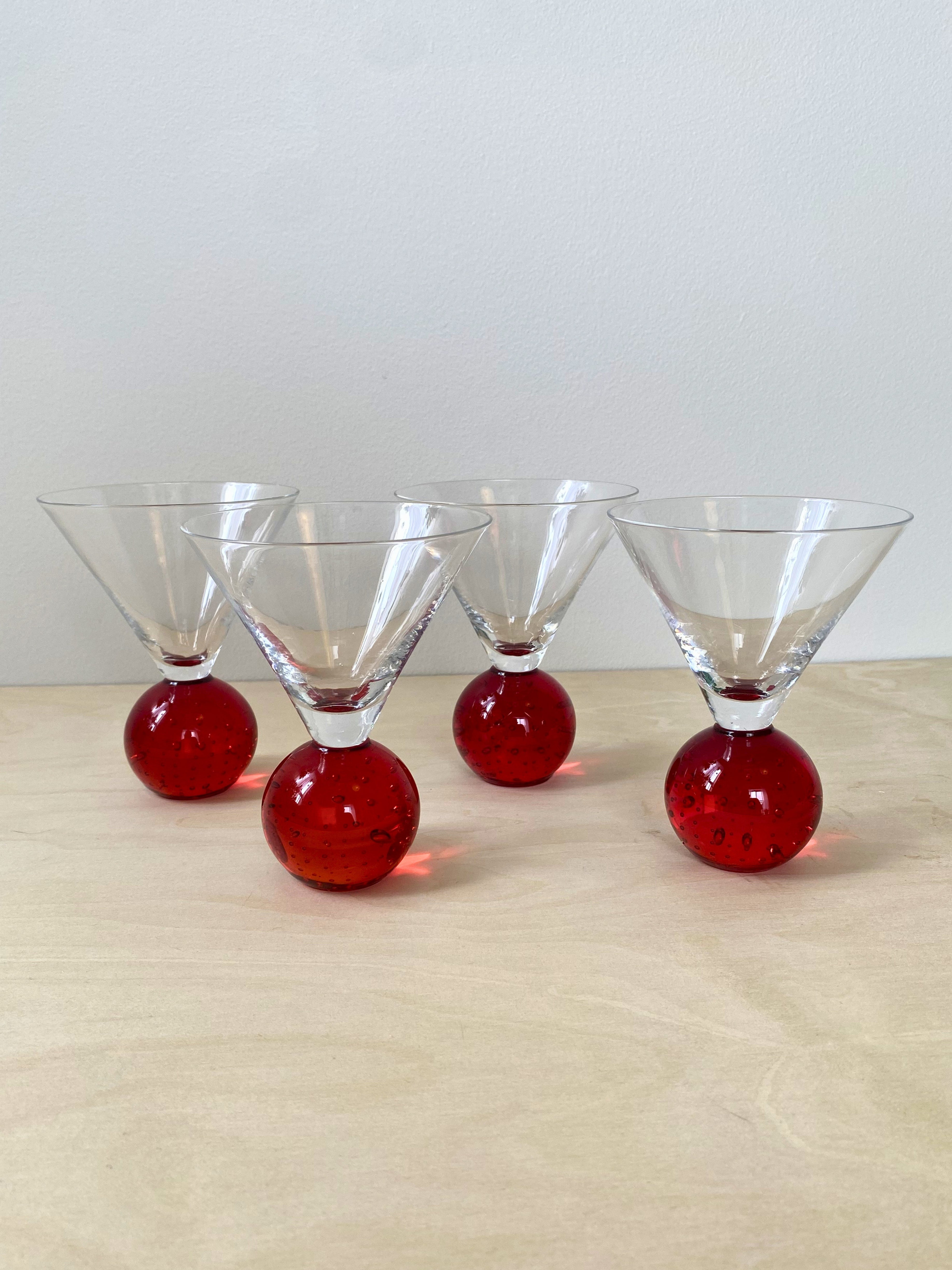 Postmodern Orb Martini Glasses – Set of 4