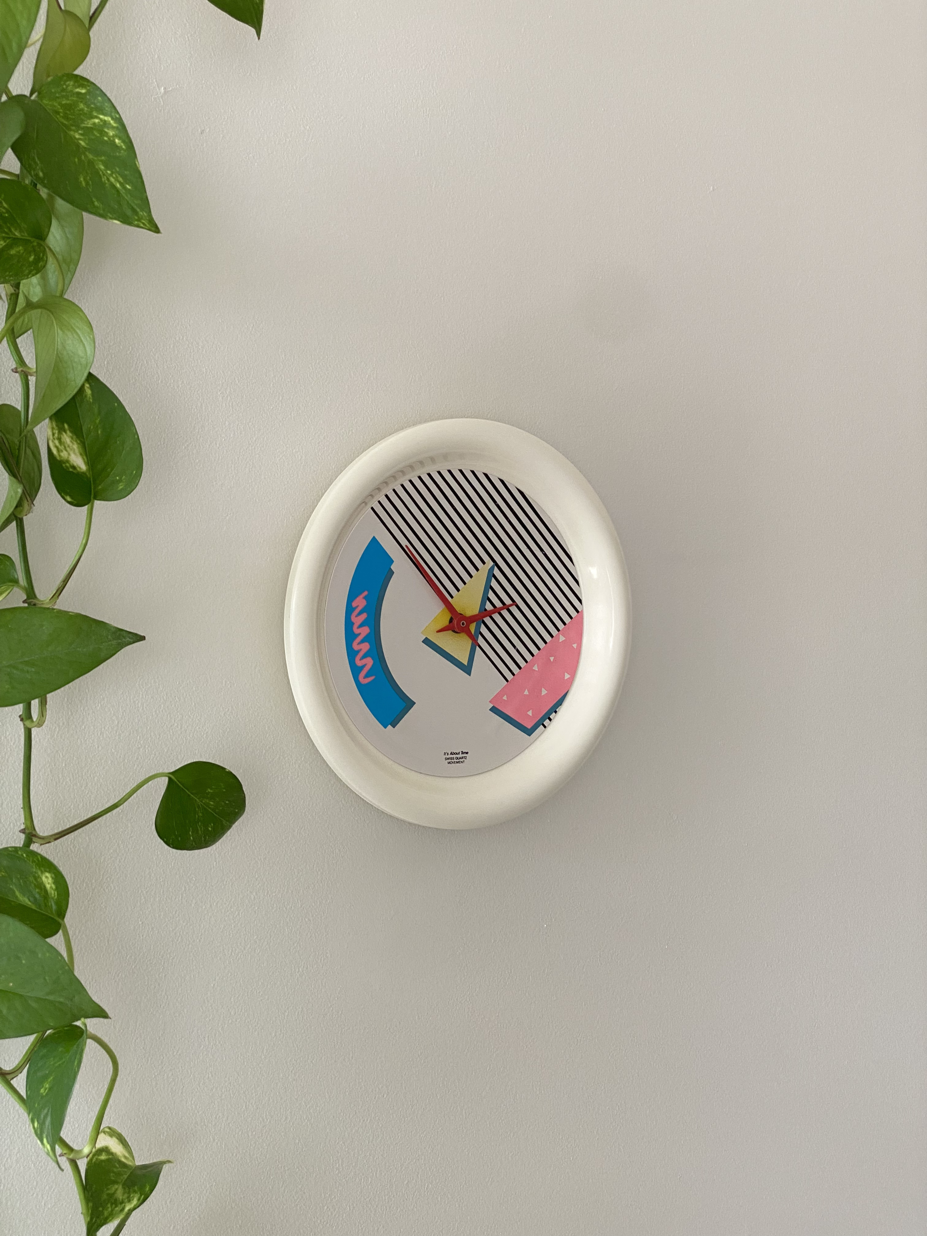 1990s IKEA "It's About Time" Memphis Style Wall Clock