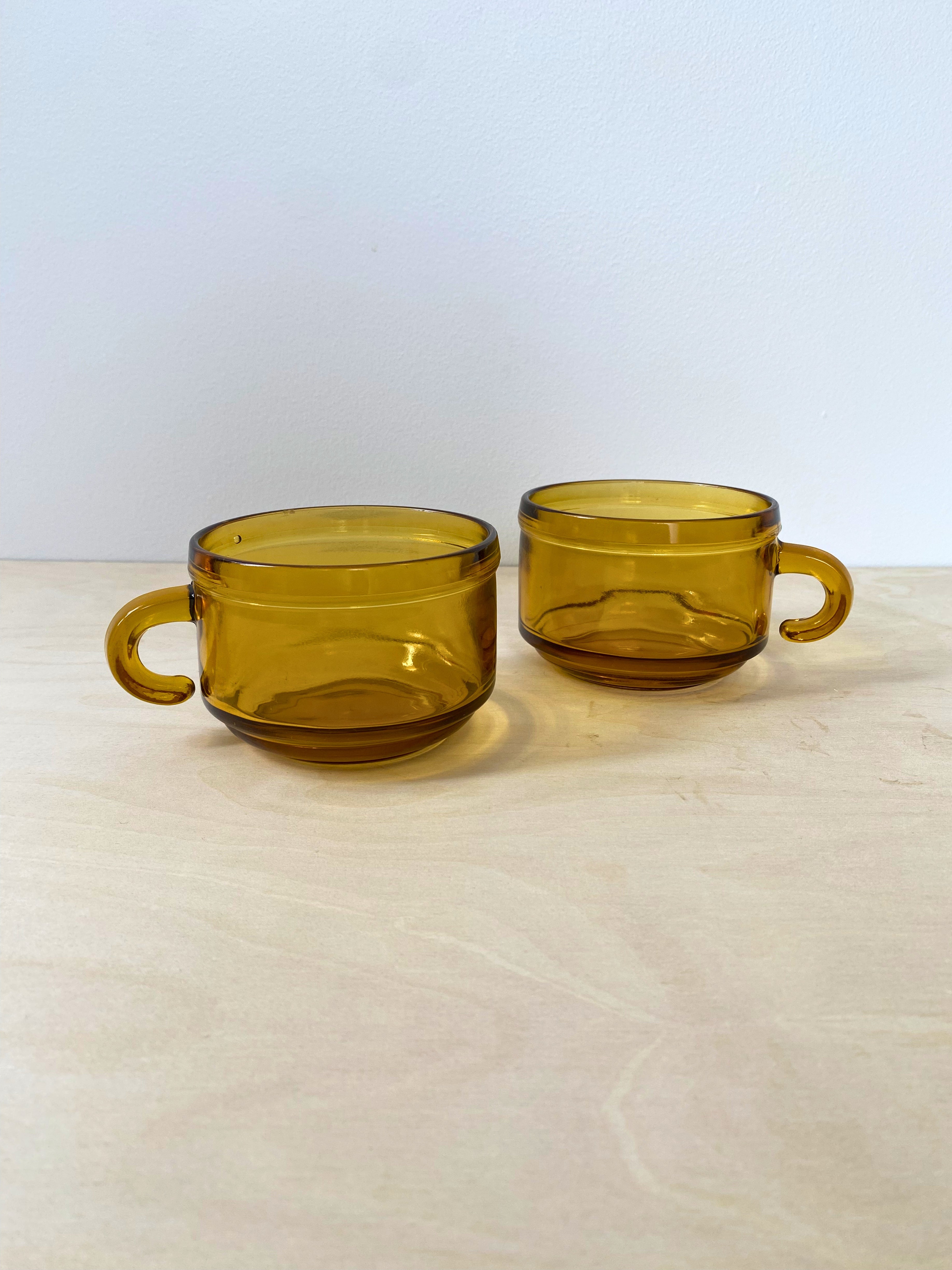 Amber Glass Espresso Cups – Set of 2
