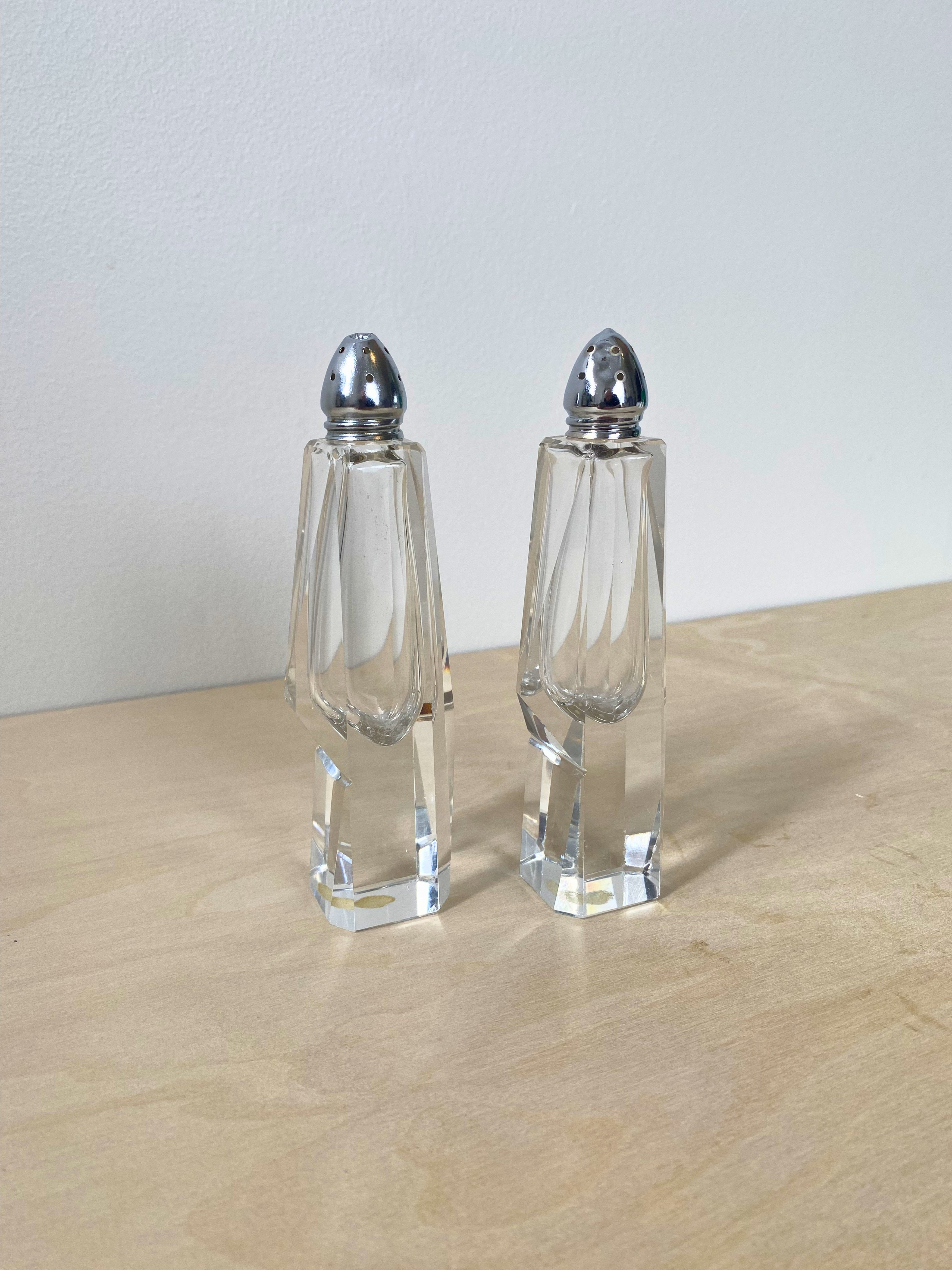 Art Deco Crystal Salt-and-Pepper Shakers
