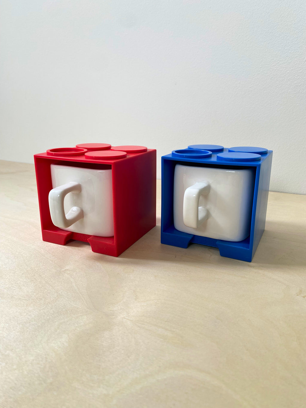 1970s "Cube M" Stackable Building Block Mugs – Set of 2