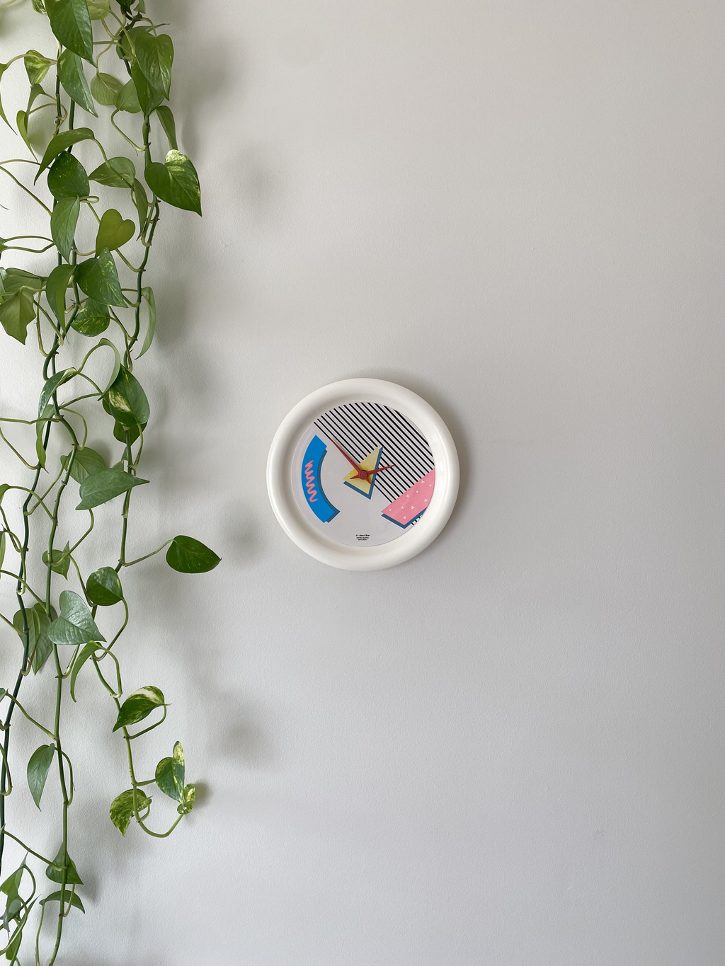1990s IKEA "It's About Time" Memphis Style Wall Clock