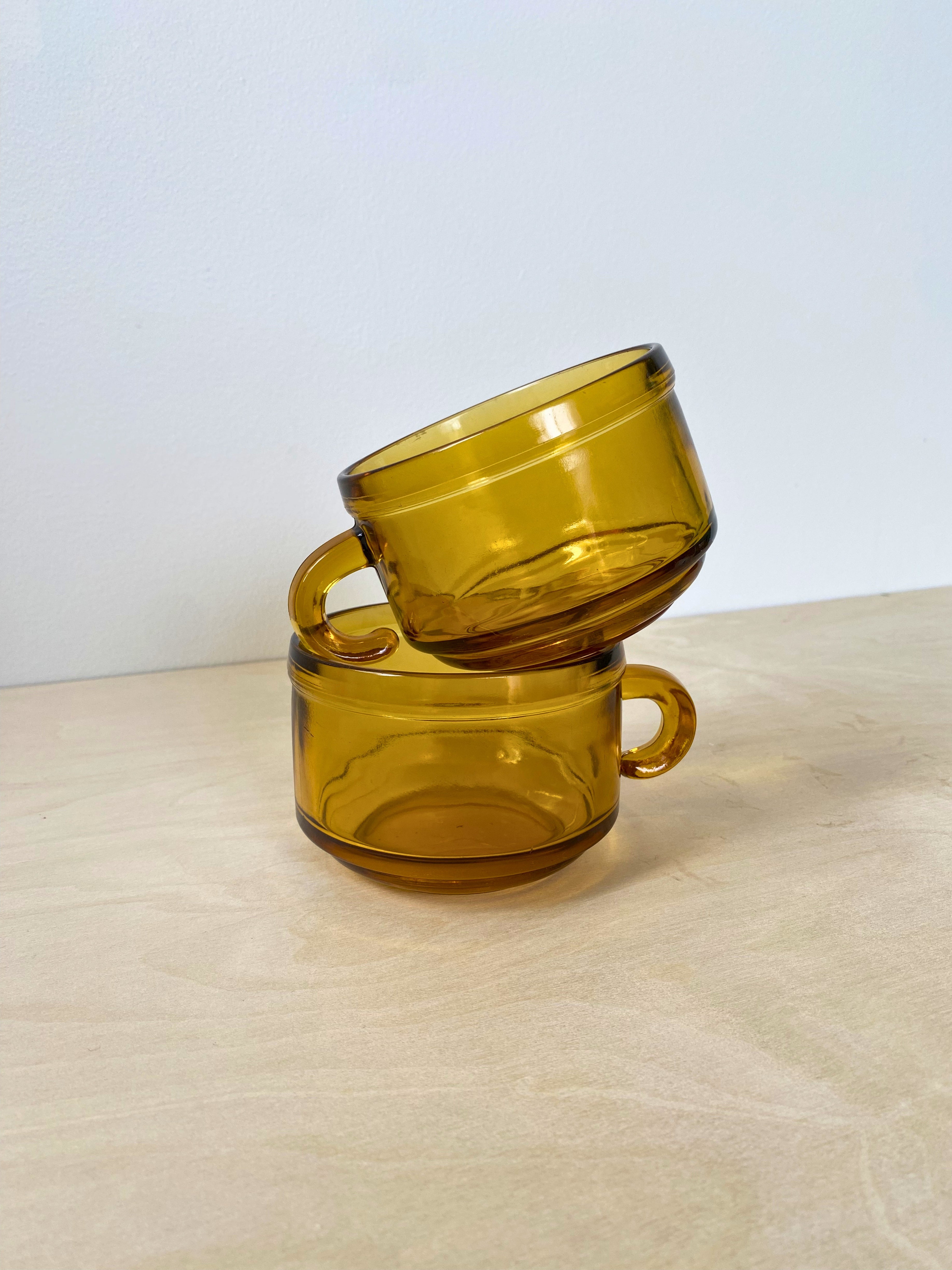 Amber Glass Espresso Cups – Set of 2