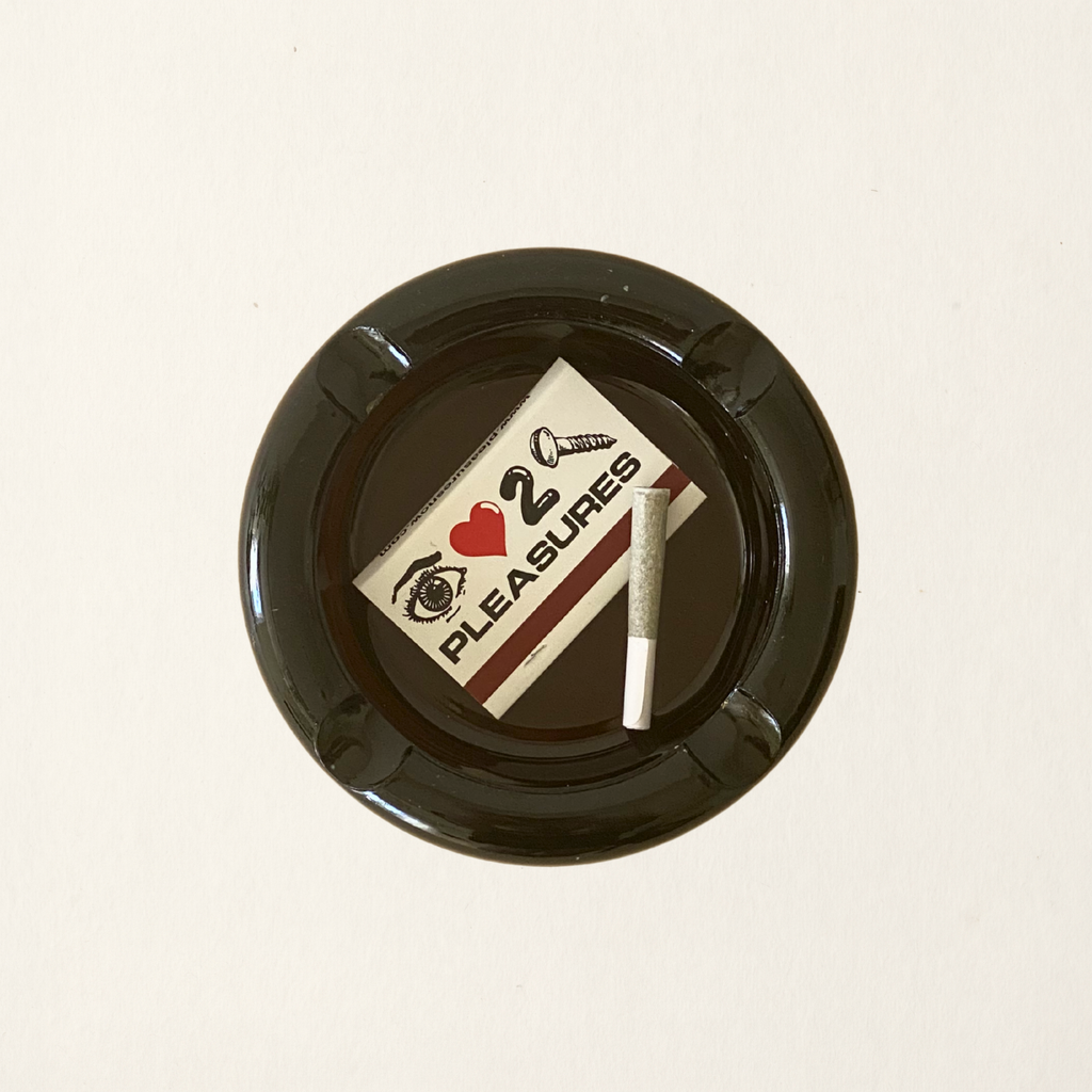 Dark Amber Glass "Black Glass" Ashtray