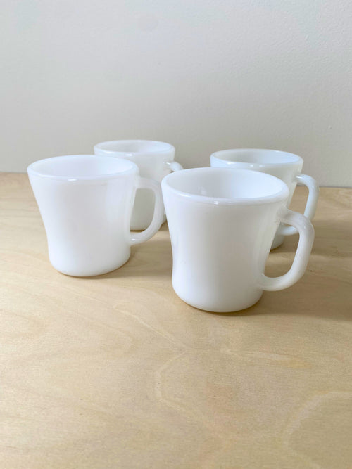 1960s Milk Glass Mugs – Federal Glass Co. (Set of 4)