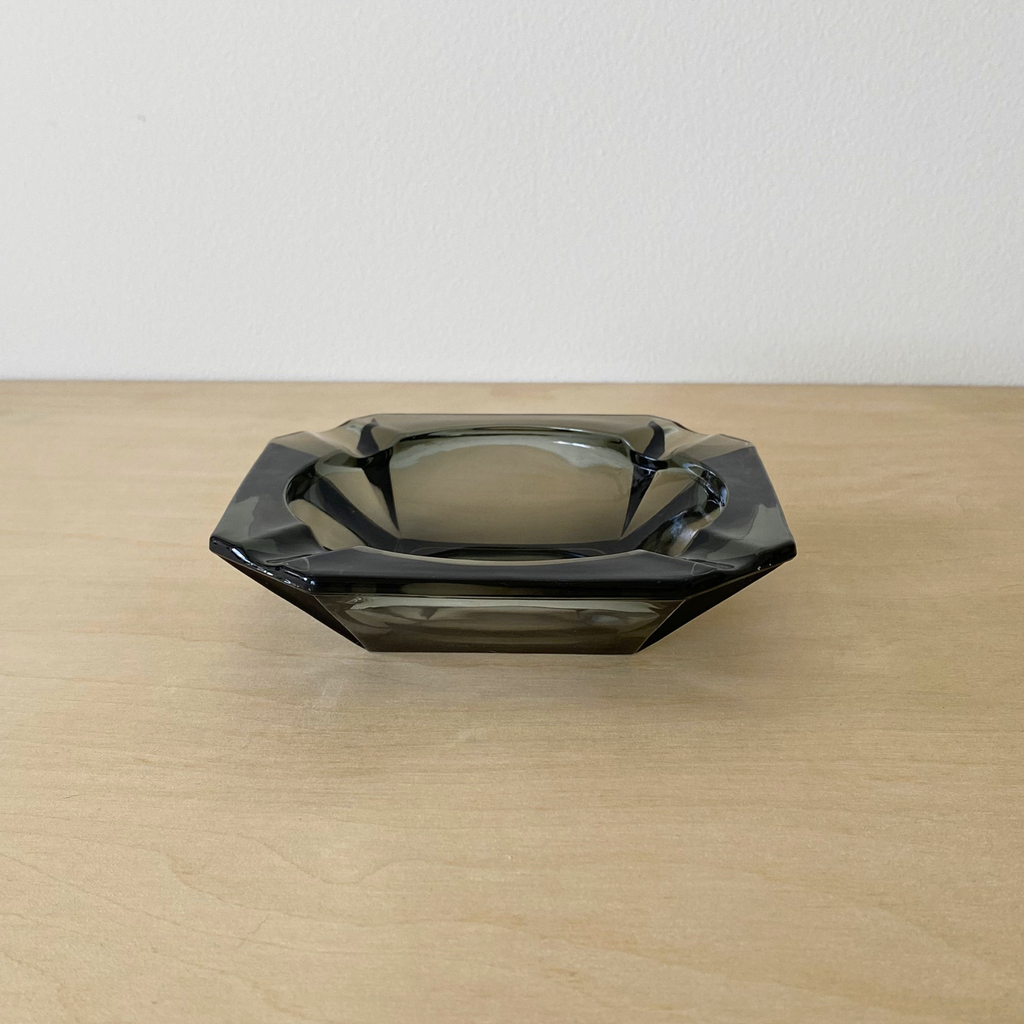 Smoked Glass Geometric Ashtray